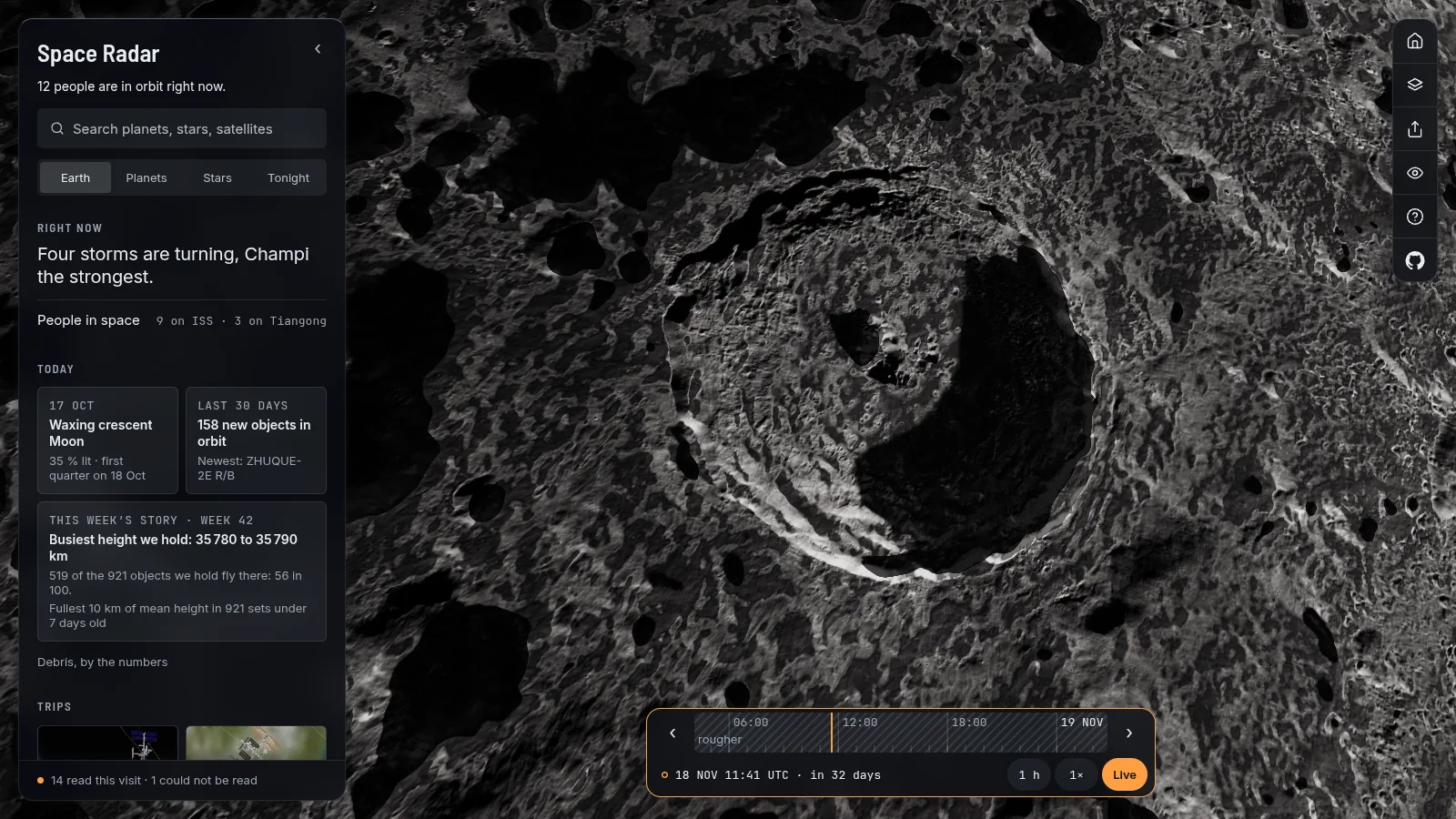 The floor of Tycho crater and its walls, lit from a low Sun with long shadows.